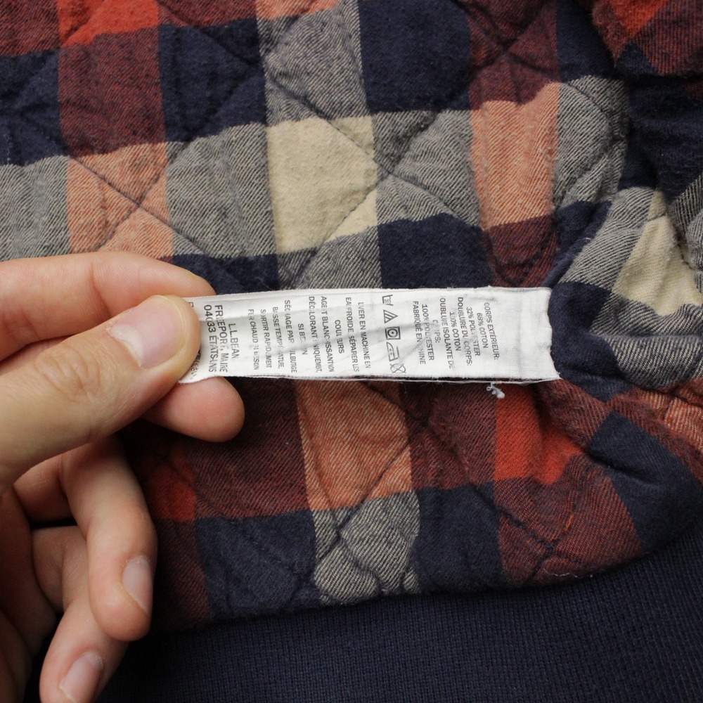 LL Bean Flannel Lined Bomber Jacket Mens 2XL Gray Zip Up Quilted Warm Pockets - Picture 4 of 8